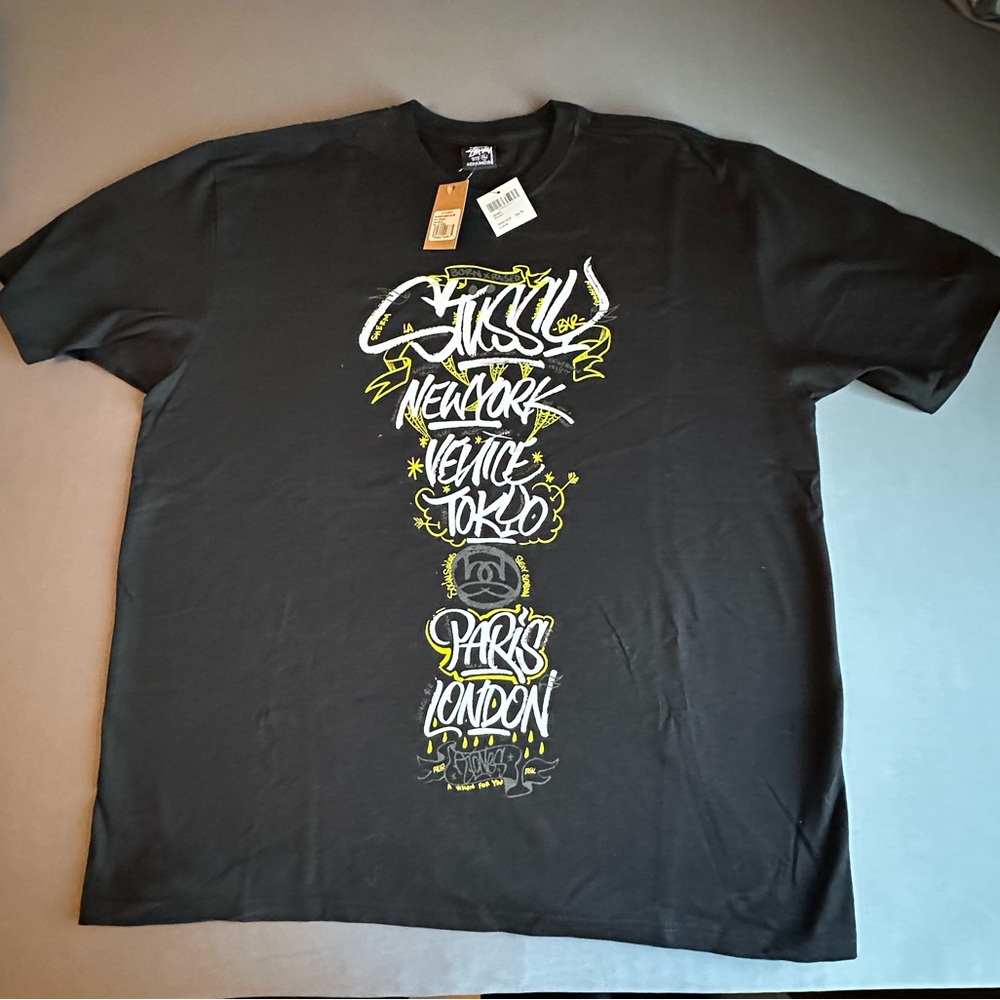 STUSSY & BORN X RAISED HANDSTYLES TEE BLACK XL BNWT EXTREMELY RARE!